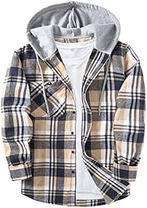 Мужская Повседневная Куртка JACKETOWN Hooded Flannel Shirt JACKETOWN