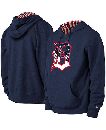Мужской темно-синий пуловер с капюшоном Detroit Tigers 4 июля со звездами и полосками New Era
