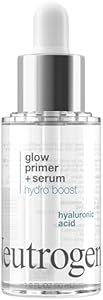 Neutrogena Hydro Boost Glow Booster Primer & Serum, Hydrating & Moisturizing Face Serum-to-Primer Hybrid, Infused with Purified Hyaluronic Acid & Designed to Instantly Hydrate, 1.0 fl. oz Neutrogena