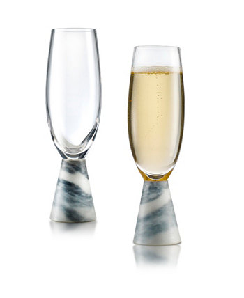 Мраморный бокал для шампанского, набор из 2 штук, 6 унций Qualia Glass