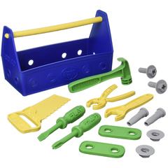 Green Toys Tool Set, Blue 4C - 15 Piece Pretend Play, Motor Skills, Language & Communication Kids Role Play Toy. No BPA, phthalates, PVC. Dishwasher Safe, Recycled Plastic, Made in USA. Green Toys