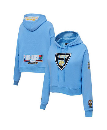 Женский голубой укороченный пуловер с капюшоном из синели Southern University Jaguars 2023 NBA All-Star Game x HBCU Classic Chenille Crop Pullover Hoodie Pro Standard
