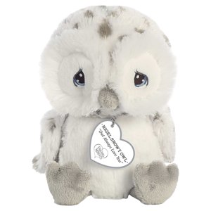 Aurora - Small White Precious Moments - 8.5" Nigel Snowy Owl - Inspirational Stuffed Animal Aurora