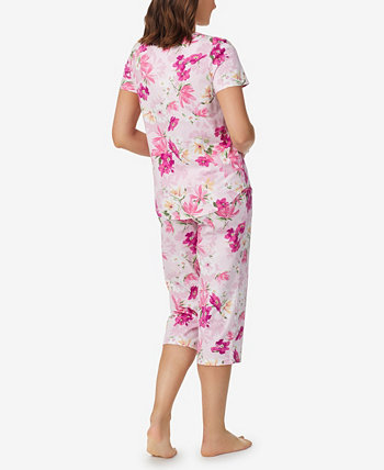 Женский топ с короткими рукавами и капри, пижамный комплект из 2 предметов ARIA