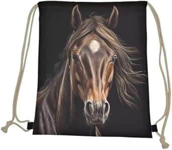 COEQINE Horse Gift Drawstring Bag Casual Backpack Sport Gym Sackpack for Women Men Girls Boys Coeqine