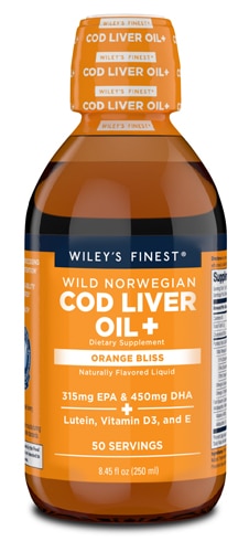 Масло печени норвежской трески Wiley's Finest + Orange Bliss — 8,45 жидких унций Wiley's Finest