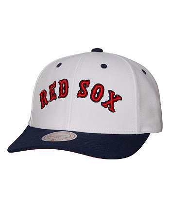 Мужская белая кепка Boston Red Sox Cooperstown Collection Pro Crown Snapback Mitchell & Ness