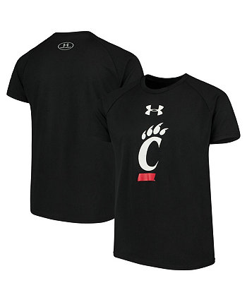 Молодежная черная футболка Cincinnati Bearcats 2.0 Logo Tech для мальчиков Under Armour