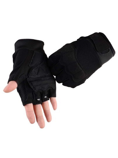 1 пара Уличные тактические перчатки с полупальцами SHEIN