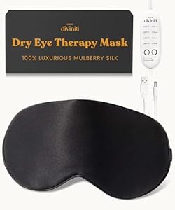 Heated Eye Mask for Dry Eye Relief - Stye Eye Treatment, Warming Eye Mask for Dry Eyes Mask Warm Compress for Eyes, Sinus Mask Heated Eye Patch - Dry Eye Mask with Moist Heat Electric Warming - Black DROP OF DIVINITI