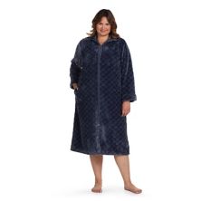 Длинный флисовый халат Miss Elaine Essentials на молнии больших размеров Miss Elaine