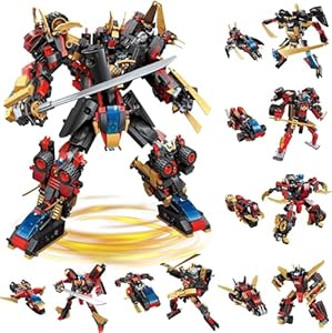 QLT QIAOLETONG 12 in 1 Transforming Mecha Robot Building Set,Mech Model Building Kit, 542 PCS Compatible with Lego Ninja Mech Warrior Cool Robots Toys Gift for Adults and Kids Boys 6 7 8 10+ QLT QIAOLETONG