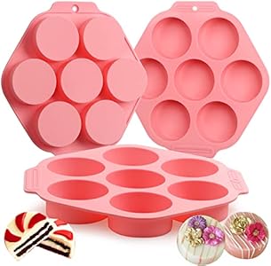 Sidosir 2Pcs Oreo Cookie Chocolate Silicone Mold, 12-Cavity Round Cylinder Oreo Chocolate Cover Molds for Candy, Silicone Baking Molds for Mini Cakes, Jelly Sidosir