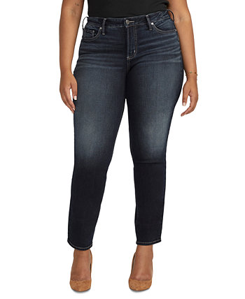Прямые джинсы Suki с пышной посадкой и средней посадкой размера плюс Silver Jeans Co.
