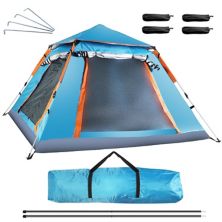 Foldable 4-5 Person Camping Tent With Mosquito Nets And Carrying Bag Eggracks By Global Phoenix