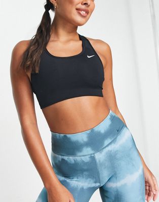 Nike Training swoosh medium support sports bra in black Nike