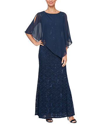 Женское кружевное шифоновое платье с пайетками и пайетками SL Fashions