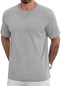 Cotrasen Men's T-Shirts Short Sleeve T Shirts for Men UPF 50+ Moisture Wicking Quick Dry T-Shirt Casual Crew Neck Pocket Tee Cotrasen