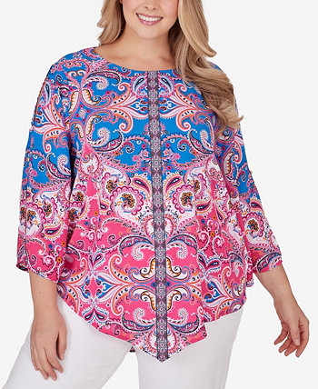 Plus Size Woven Paisley Top Ruby Rd.
