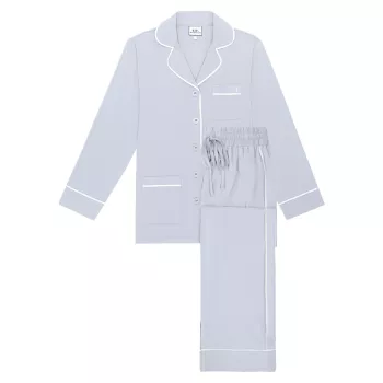 Monogrammed Cotton-Blend Pajama Set KIP.
