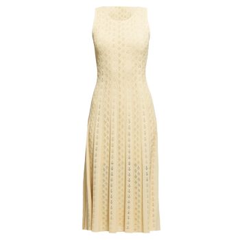 Dalma Pointelle Knit Fit &amp; Расклешенное платье без рукавов Shoshanna