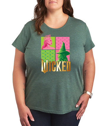 Женская Футболка Hybrid Apparel Plus Size Wicked Elphaba Glinda Graphic Crew Neck Hybrid Apparel