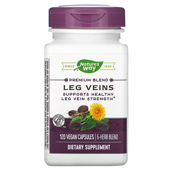 Leg Veins, Премиальная смесь, 120 веганских капсул Nature's Way