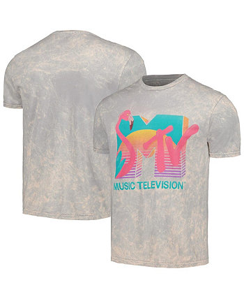 Мужская серая стираная футболка MTV Flamingo Philcos