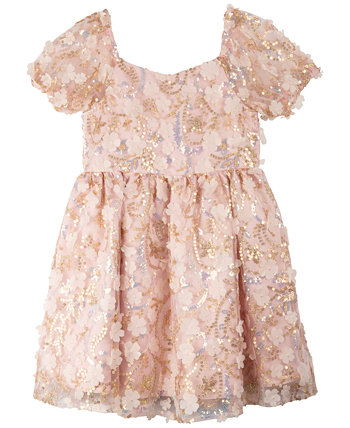 Сутажное платье с пайетками по всей поверхности для маленьких девочек Rare Editions