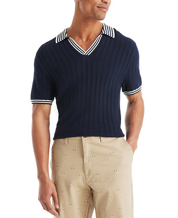 Men's Textured Sweater Polo Shirt Nautica