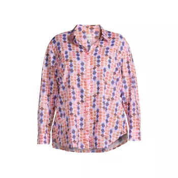 Рубашка High-Low с геометрическим рисунком в горошек NIC+ZOE