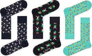 Носки Confetti Palm Crew - упаковка из 3 шт. Happy Socks