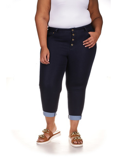 Укороченные джинсы-скинни Selma с высокой посадкой больших размеров в цвете Dark Rinse Wash MICHAEL Michael Kors