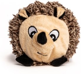 fabdog Hedgehog Faball Squeaky Stuffing-Free Dog Toy, Brown Fabdog