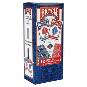 Bicycle Playing Cards - Poker Size - 12 Pack (6 Blue, 6 Red) Bicycle