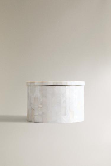 MOTHER-OF-PEARL-EFFECT BATHROOM JAR Zara Home