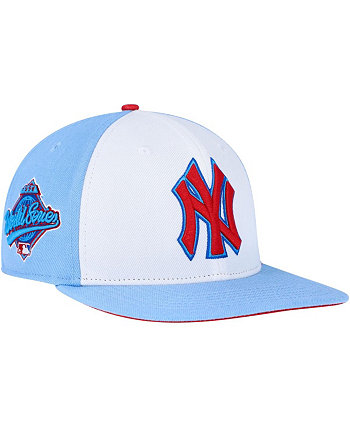 Мужская бело-голубая бейсболка New York Yankees Blue Raspberry Ice Cream Drip Snapback Pro Standard