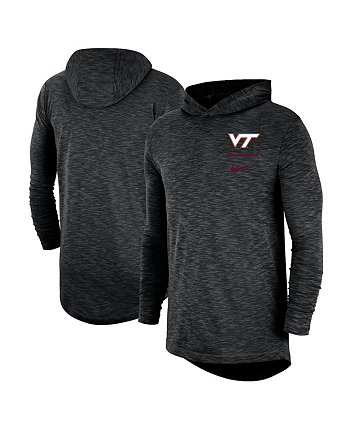 Men's Black Virginia Tech Hokies Slub Space-Dye Performance Long Sleeve Hoodie T-shirt Nike