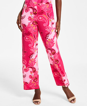 Женские трикотажные брюки без застежек с принтом, созданные для Macy's J&M Collection