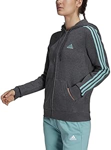 Женское худи Adidas Essentials Fleece с молнией на всю длину и тремя полосками Adidas