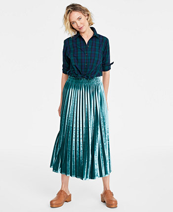 Женская бархатная плиссированная юбка-миди, созданная для Macy's On 34th