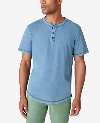 Мужская трикотажная футболка Henley с короткими рукавами, индиго Lucky Brand