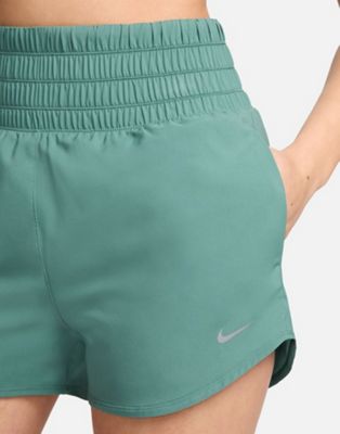 Nike One Training Dri-FIT ultra high rise 3-inch shorts in green Nike