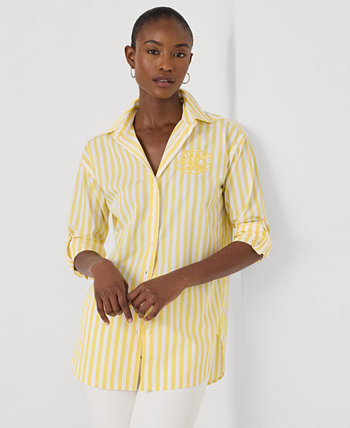Женская хлопковая рубашка в полоску Ralph Lauren