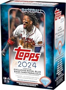 2024 Topps Series 1 Baseball Value Box - 7 Packs per Box, Medium, Blue Topps