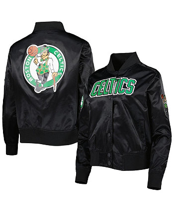 Women's Black Boston Celtics Classics Satin Full-Snap Jacket Pro Standard
