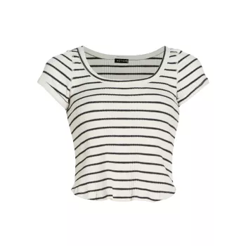 The Itty Bitty Cotton-Blend Scoopneck Top MOTHER