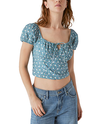 Laura Ashley x Women's Printed Corset Cropped Top Lucky Brand