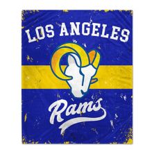 Фланелевое флисовое одеяло в полоску в стиле ретро Los Angeles Rams 60 x 70 дюймов Unbranded