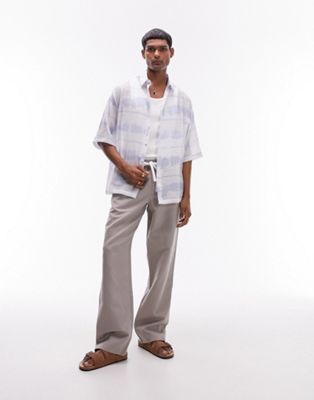 Разноцветная прозрачная рубашка свободного кроя с короткими рукавами и принтом Topman TOPMAN